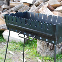 Мангал-валіза 3 мм на 10 шампурів, розкладна жаровня гриль