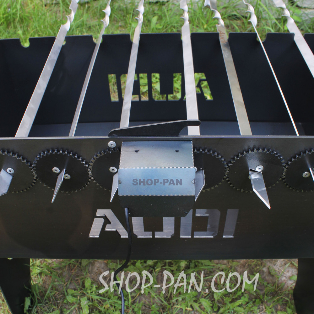 Мангал із вбудованою шашличницею та мотором на 6 шампурів — Слава Україні SP00260