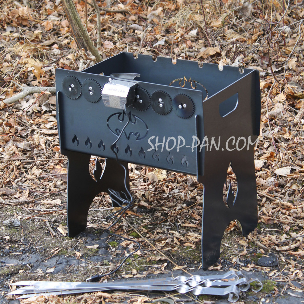 Мангал имый со встроенной шашлычницей и мотором на 6 шампуров SP00260