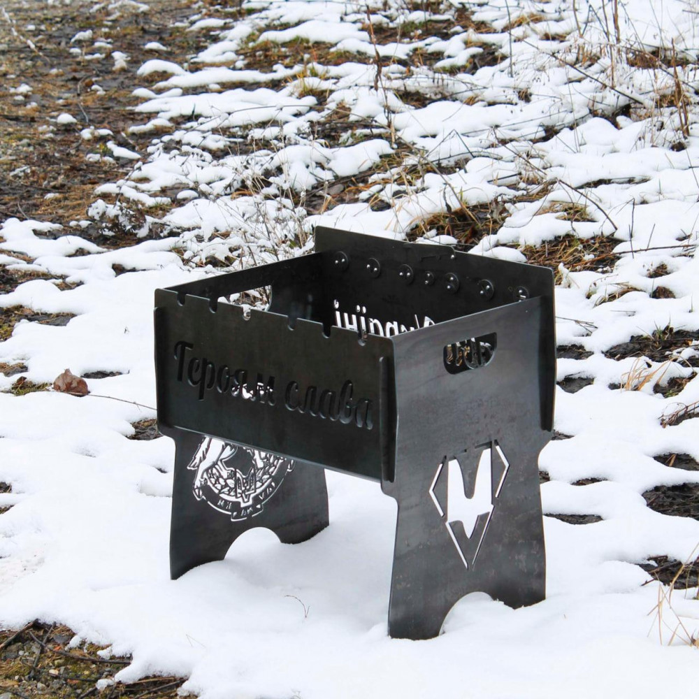 Мангал автоматический на 6 шампуров с гравировкой - лого ССО SP00260