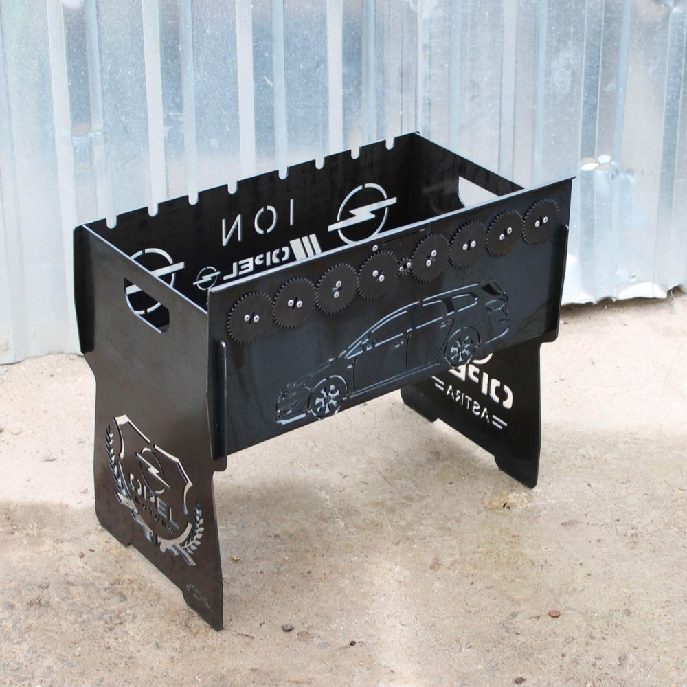 Мангал автоматический на 8 шампуров с гравировкой - Opel SP00261