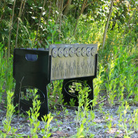 Мангал автоматический на 8 шампуров с гравировкой - Колоски