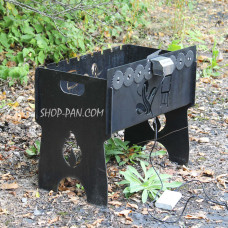 Мангал із вбудованою шашличницею та мотором на 8 шампурів