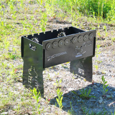 Мангал автоматический на 8 шампуров с гравировкой