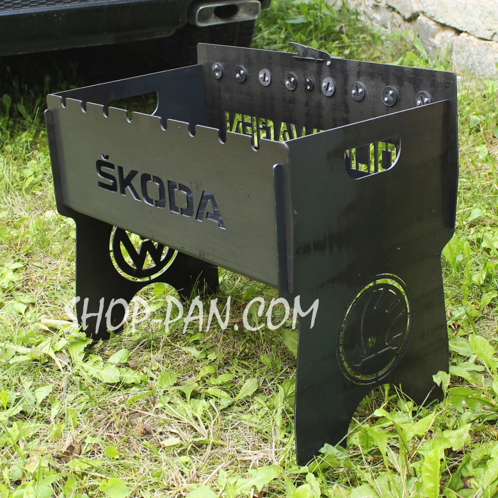 Мангал на 8 шт со встроенной шашлычницей и мотором на 8 шт. с гравировкой - Добрый омидор ми из Украи SP00261