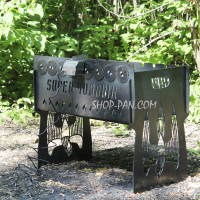 Мангал именной со встроенной шашлычницей и мотором на 8 шампуров — Super Мужчина