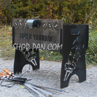 Мангал имый со встроенной шашлычницей и мотором на 10 шампуров