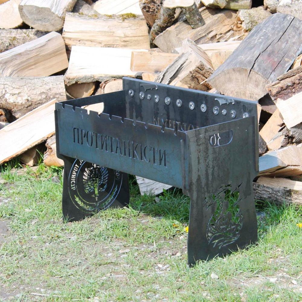 Мангал автоматичний на 10 шампурів із гравіюванням — Танкісті SP00262