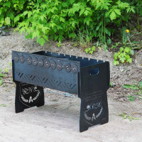 Мангал автоматический на 10 шампуров с гравировкой, Автомангал