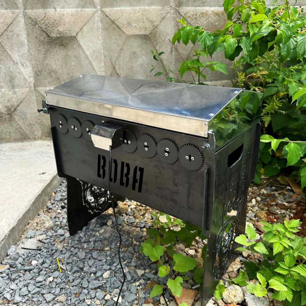 Мангал автоматический на 10 шампуров с крышкой SP00262