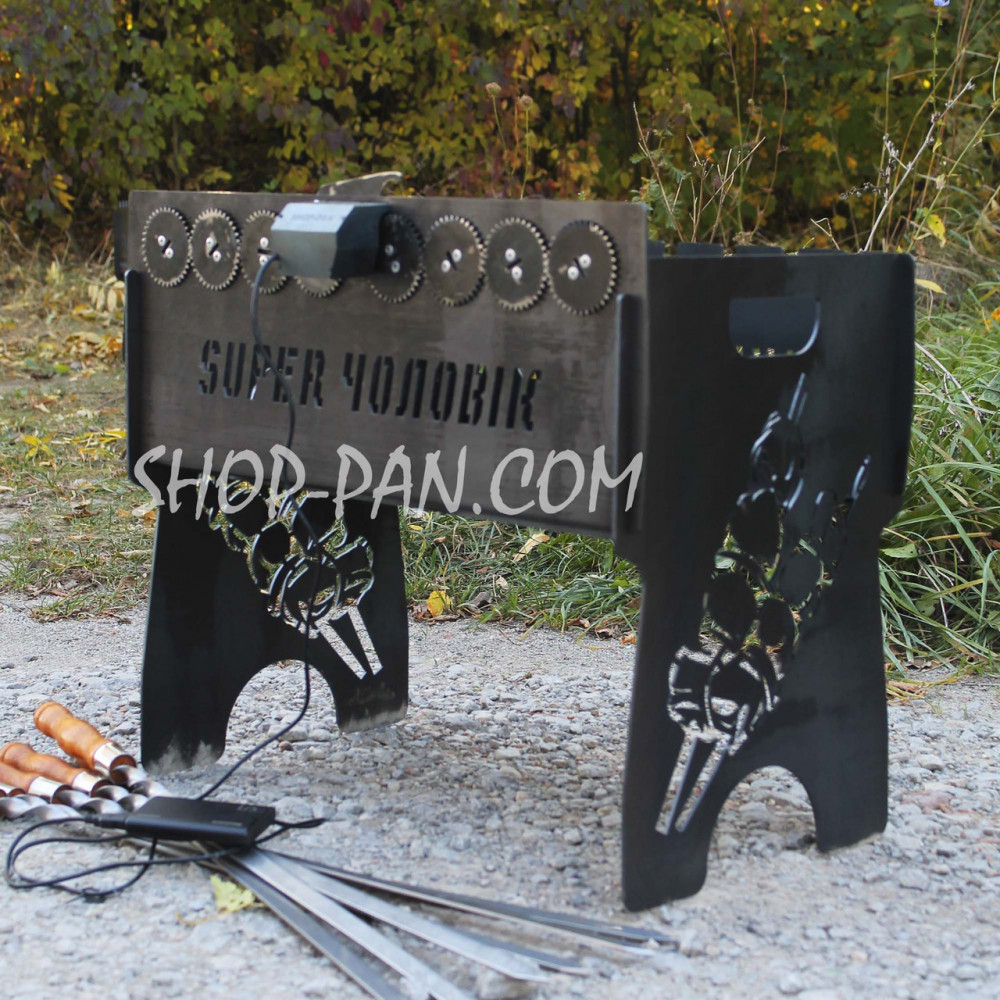 Мангал имый со встроенной шашлычницей и мотором на 12 шампуров SP00263