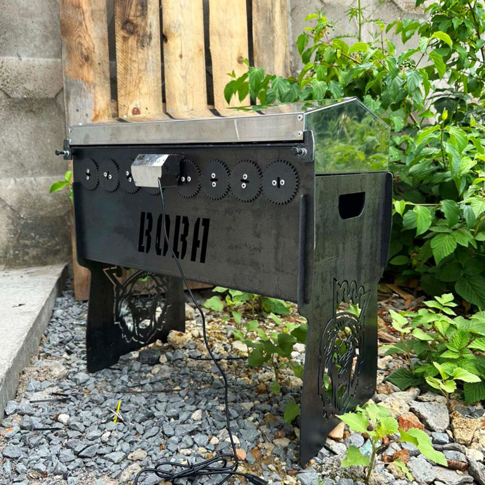 Мангал автоматический на 12 шампуров с крышкой SP00263