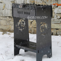 Мангал розбірний високий із вбудованою шашличницею і мотором на 8 шампурів — Best Boss