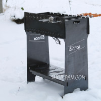 Мангал разборной высокий со встроенной шашлычницей и мотором на 10 шампуров