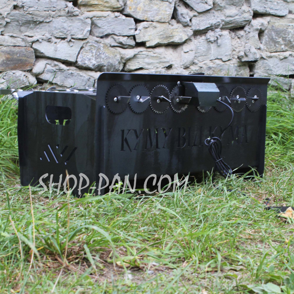 Мангал із вбудованою шашличницею та мотором на 10 шампурів 3 мм SP00274