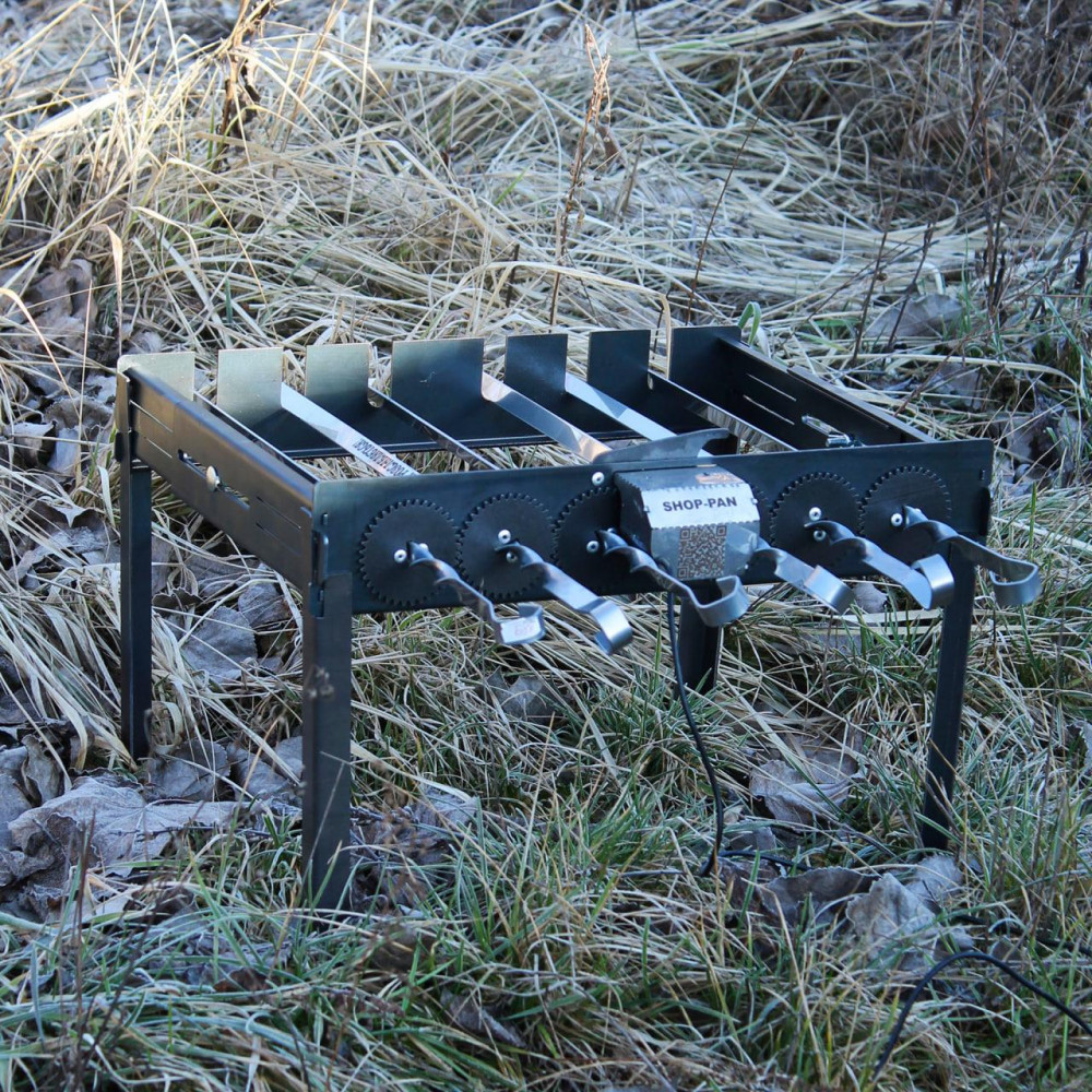 Автоматична шашличниця SHOP-PAN на ніжках на 6 шампурів SP00285