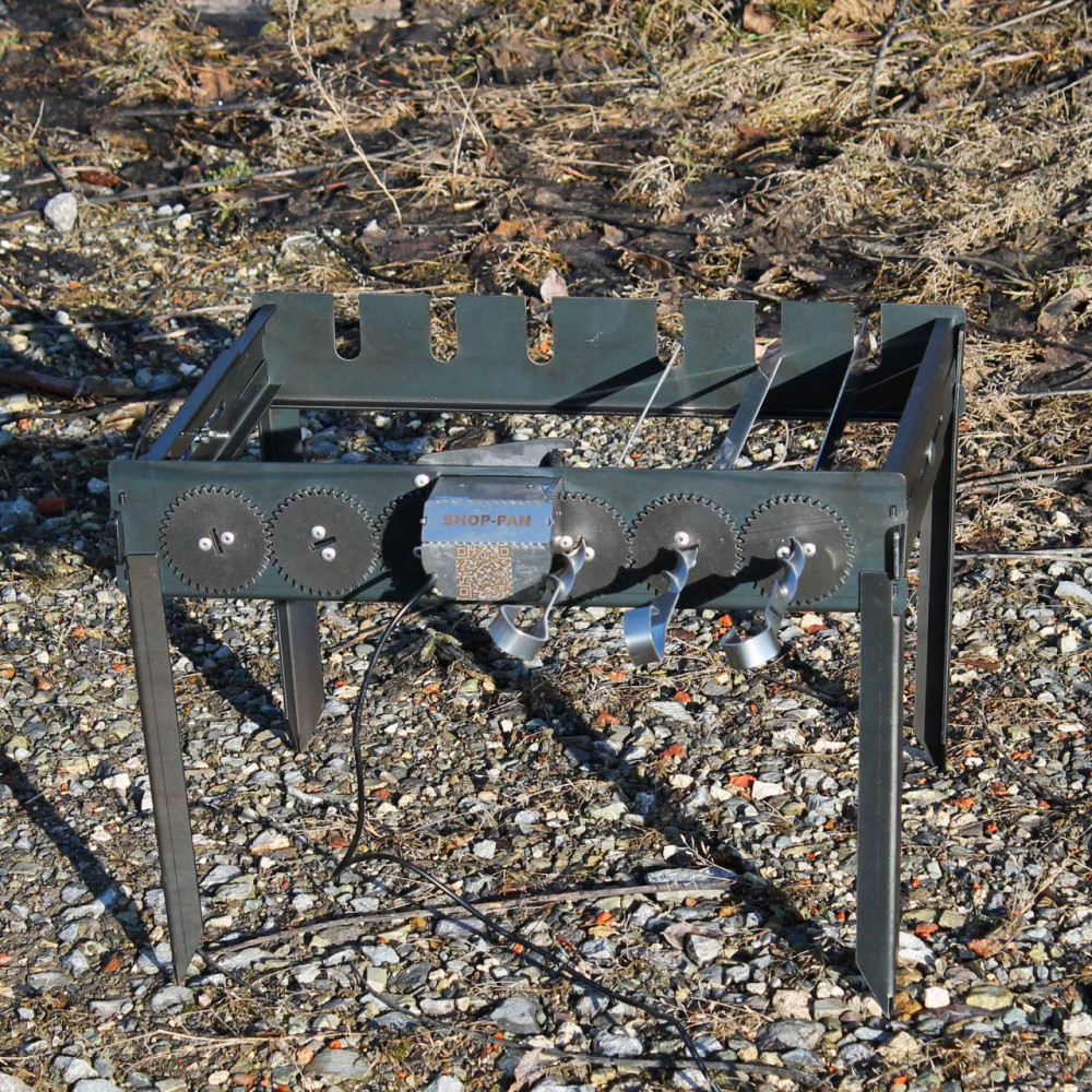 Автоматична шашличниця SHOP-PAN на ніжках на 6 шампурів SP00285