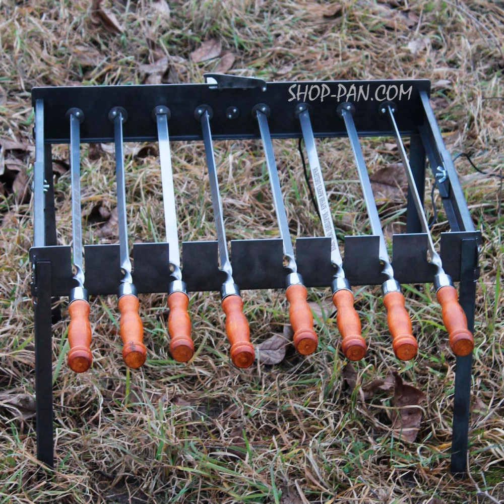 Автоматична шашличниця SHOP-PAN на ніжках на 8 шампурів SP00286