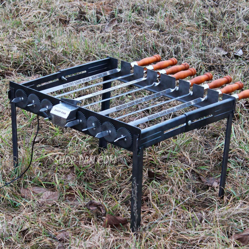 Автоматична шашличниця SHOP-PAN на ніжках на 8 шампурів SP00286