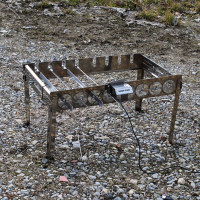 Автоматична шашличниця з неіржавкої сталі на ніжках SHOP-PAN на 8 шампурів