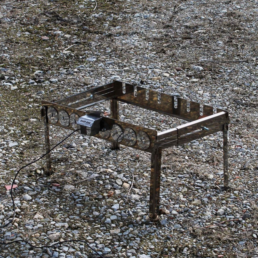 Автоматична шашличниця з неіржавкої сталі на ніжках SHOP-PAN на 8 шампурів SP00290