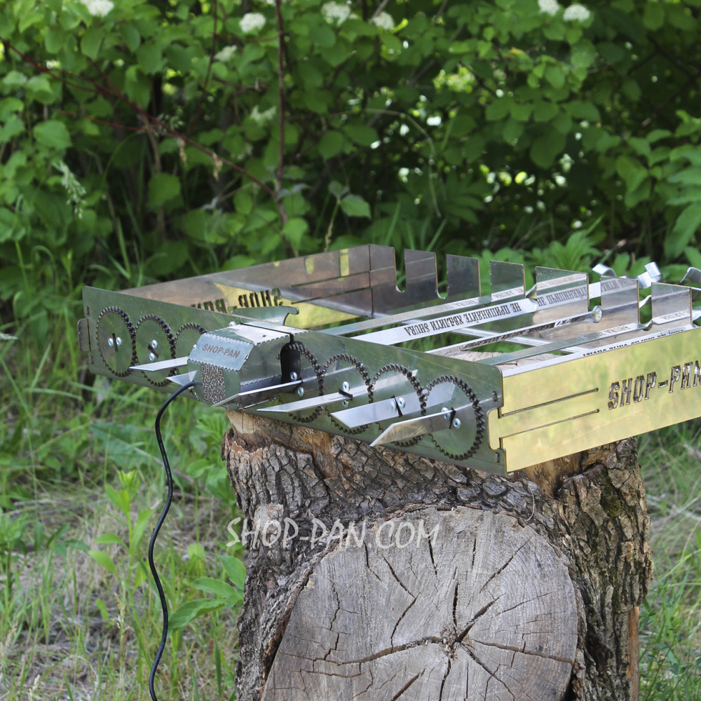 Автоматична шашличниця з неіржавкої сталі SHOP-PAN на 8 шампурів SP00296