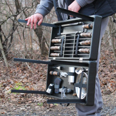 Набір шампурів в дерев'яній коробці "СОТНИК" на ніжках