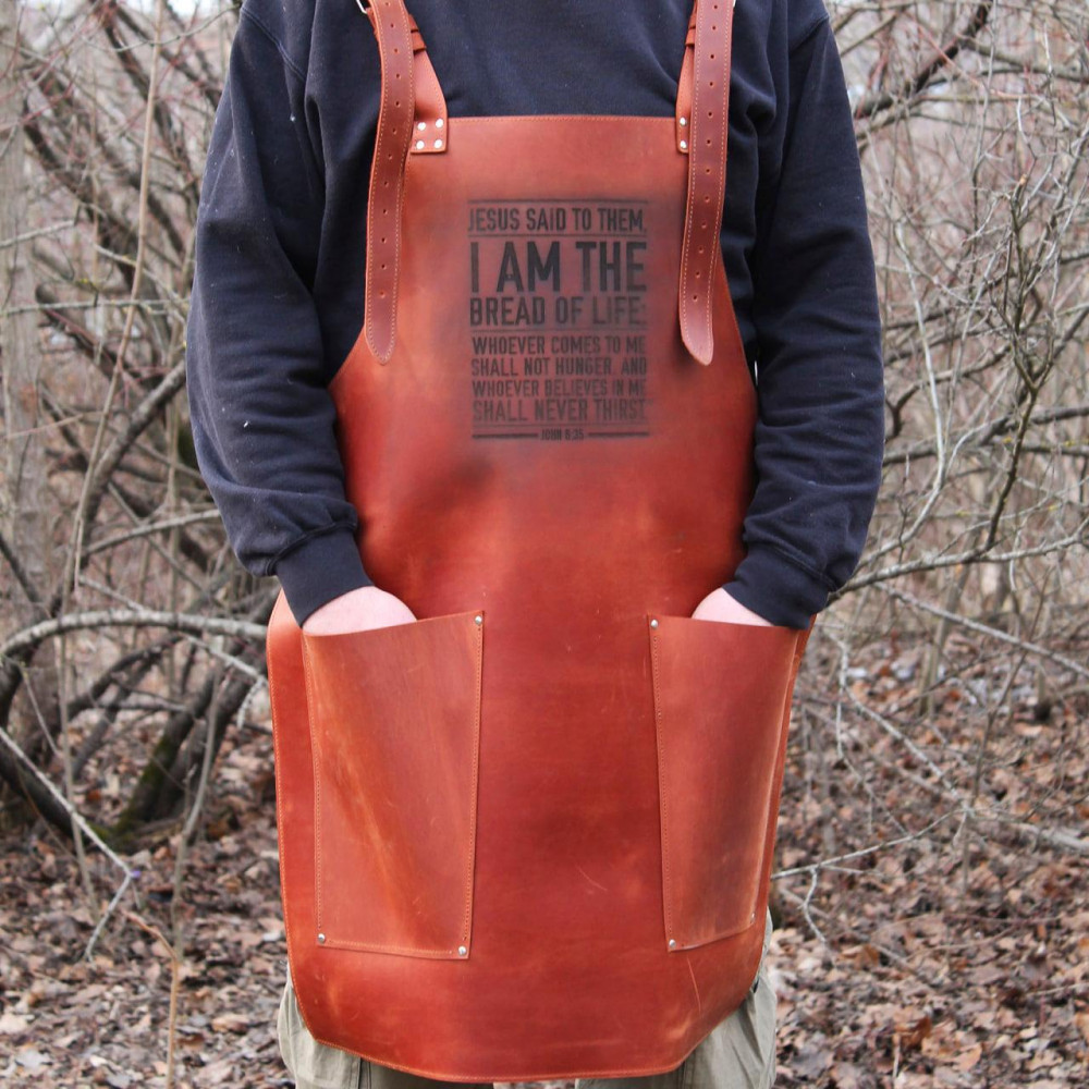 Фартух SHOP-PAN з натуральної шкіри 2 мм з гравіюванням SP00403