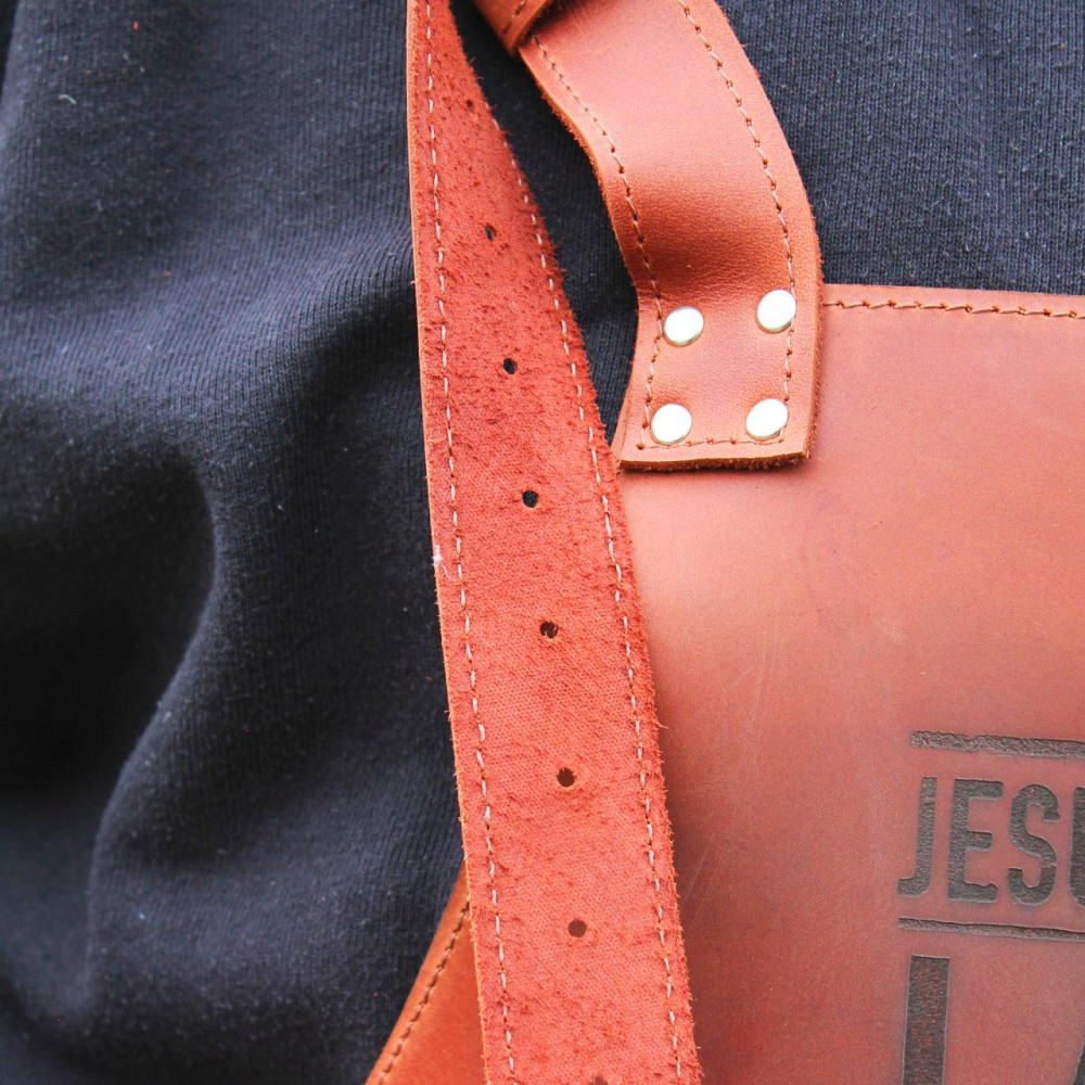 Фартух SHOP-PAN з натуральної шкіри 2 мм з гравіюванням SP00403