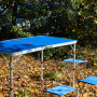 Розкладний стіл (синій) для пікніка, стільці SP00483
