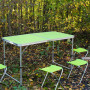 Розкладний стіл (зелений) для пікніка, стільці SP00483