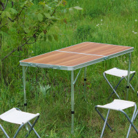 Раскладной стол (коричневый) для пикника, стула