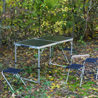 Розкладний стіл (чорний) для пікніка, стільці