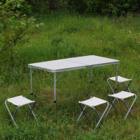 Розкладний стіл (білий) для пікніка, стільці