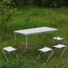 Розкладний стіл (білий) для пікніка, стільці