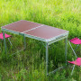 Розкладний стіл (бордовий) посилений для пікніка, стільці SP00484