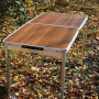 Розкладний стіл (жовтогарячий) посилений для пікніка, стільці SP00484