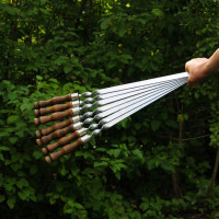 Шампури для Люля-кебаб із дерев'яною ручкою з неіржавкої сталі 6 шт.