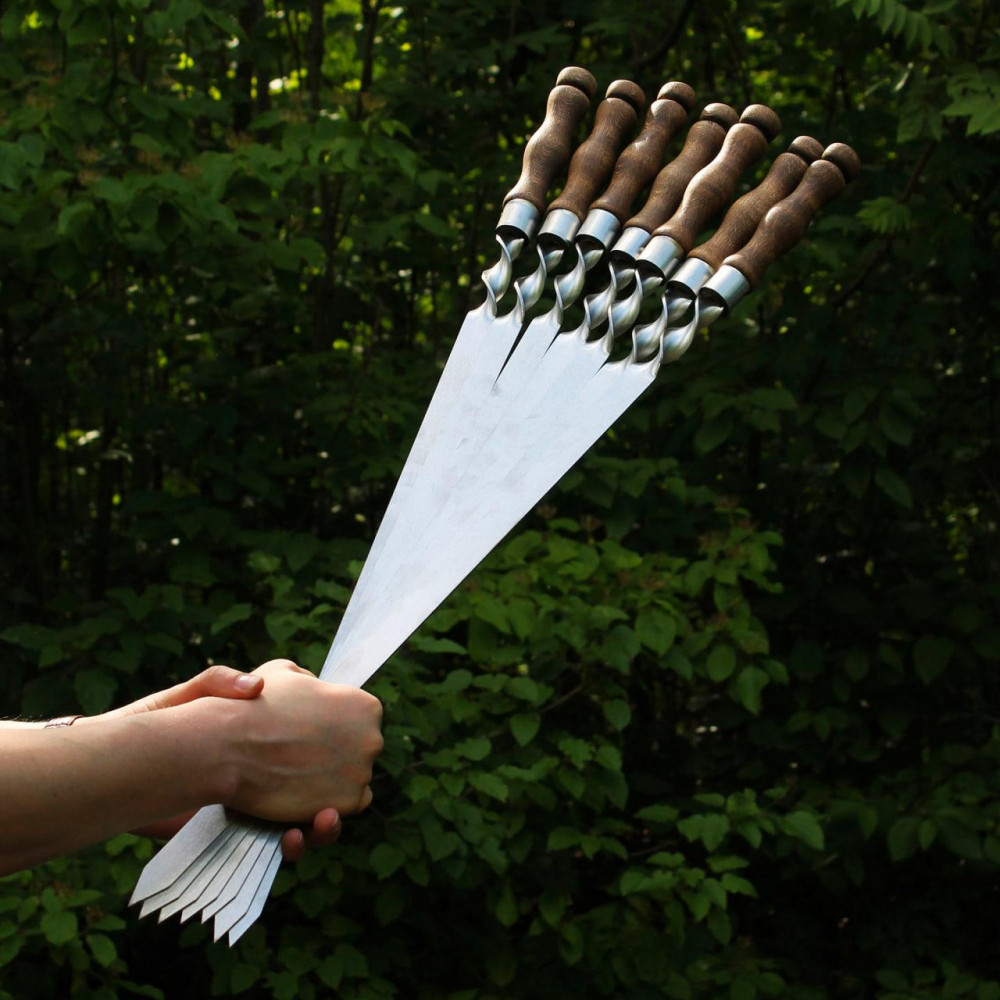 Шампури для Люля-кебаб із дерев'яною ручкою з неіржавкої сталі 6 шт. SP00507