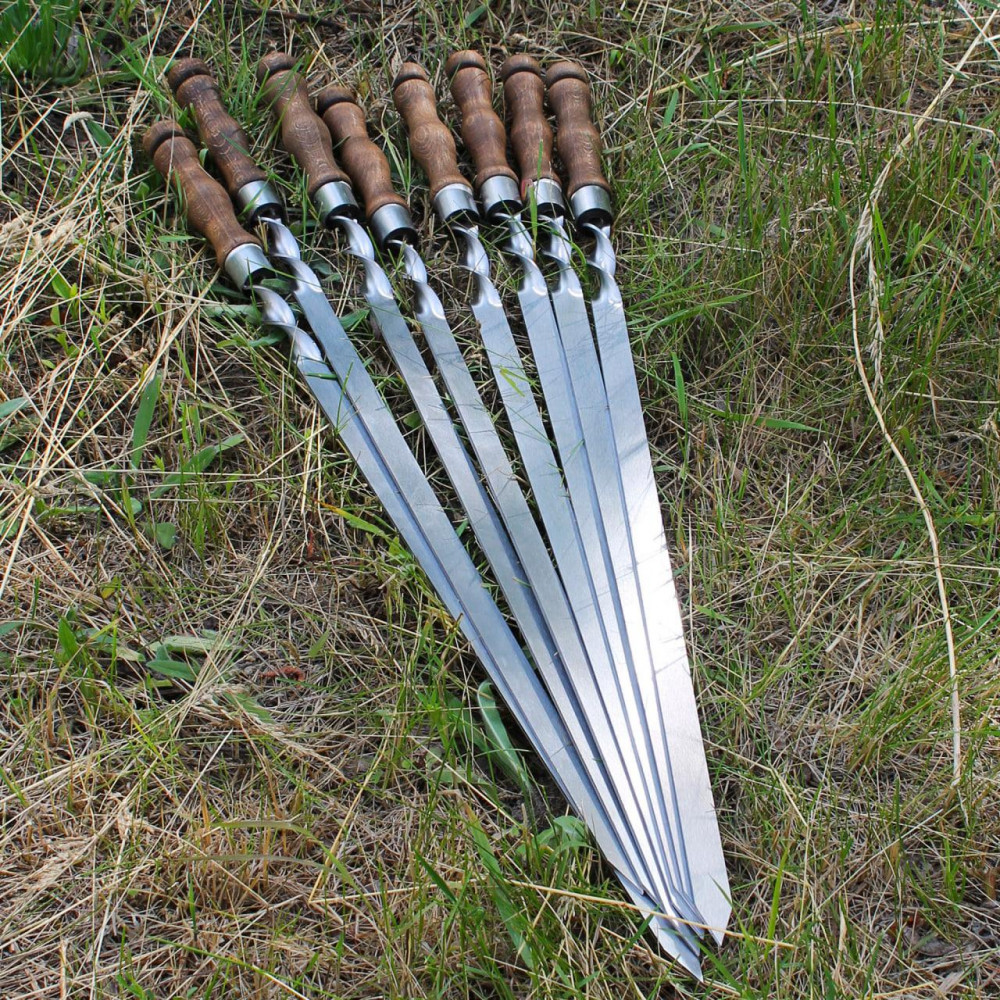 Шампури для Люля-кебаб із дерев'яною ручкою з неіржавкої сталі 6 шт. SP00507