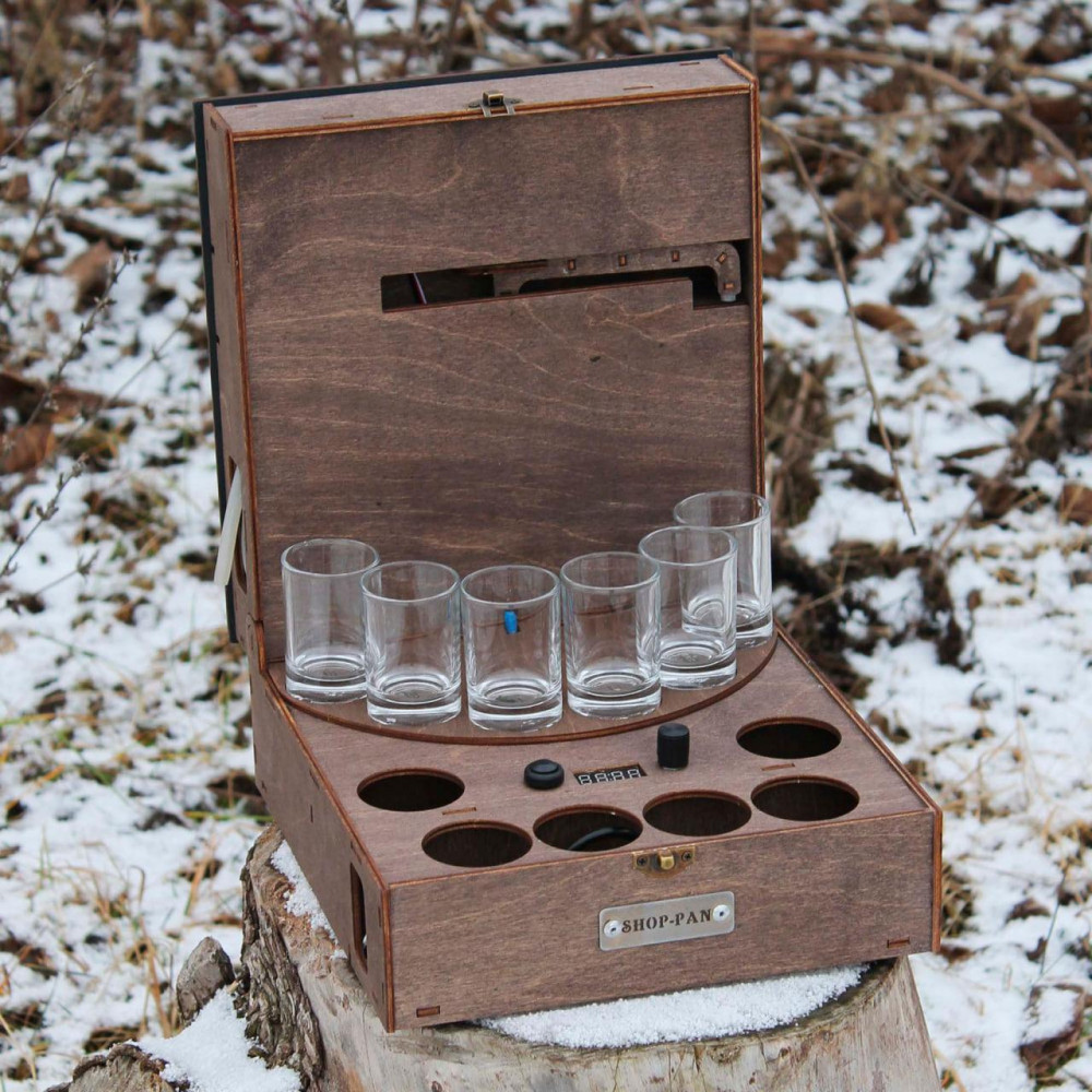 Автобармен, Наливатор алкогольний на 6 чарок з гравіюванням (УФ друк) - Нова пошта SP00675