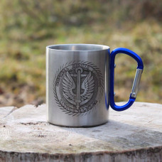 Металева чашка 250 мл з карабіном і гравіюванням - Морська піхота України