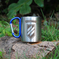 Металева чашка 250 мл з карабіном і гравіюванням - Окрема штурмова бригада Азов