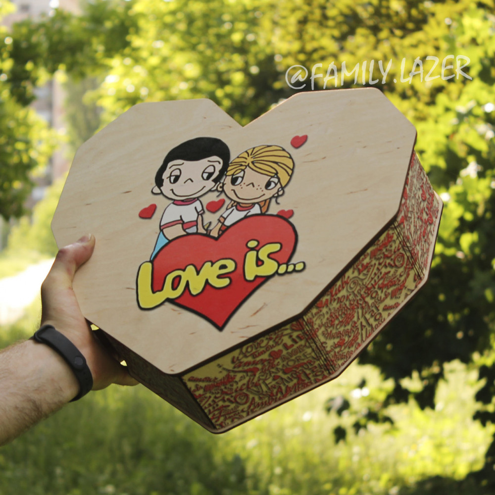 Деревянная подарочная коробка, Коробка для подарков 03 УФ печать SP00731