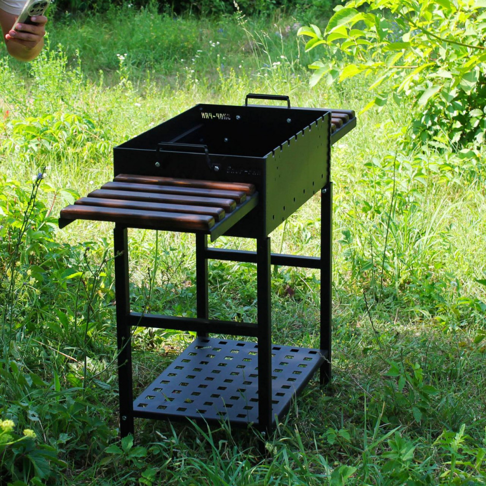 Мангал розбірний Степ, з дерев'яним столиком на 8 шампурів SP12349