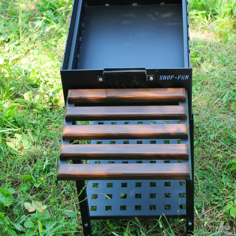 Мангал розбірний Степ, з дерев'яним столиком на 8 шампурів SP12349