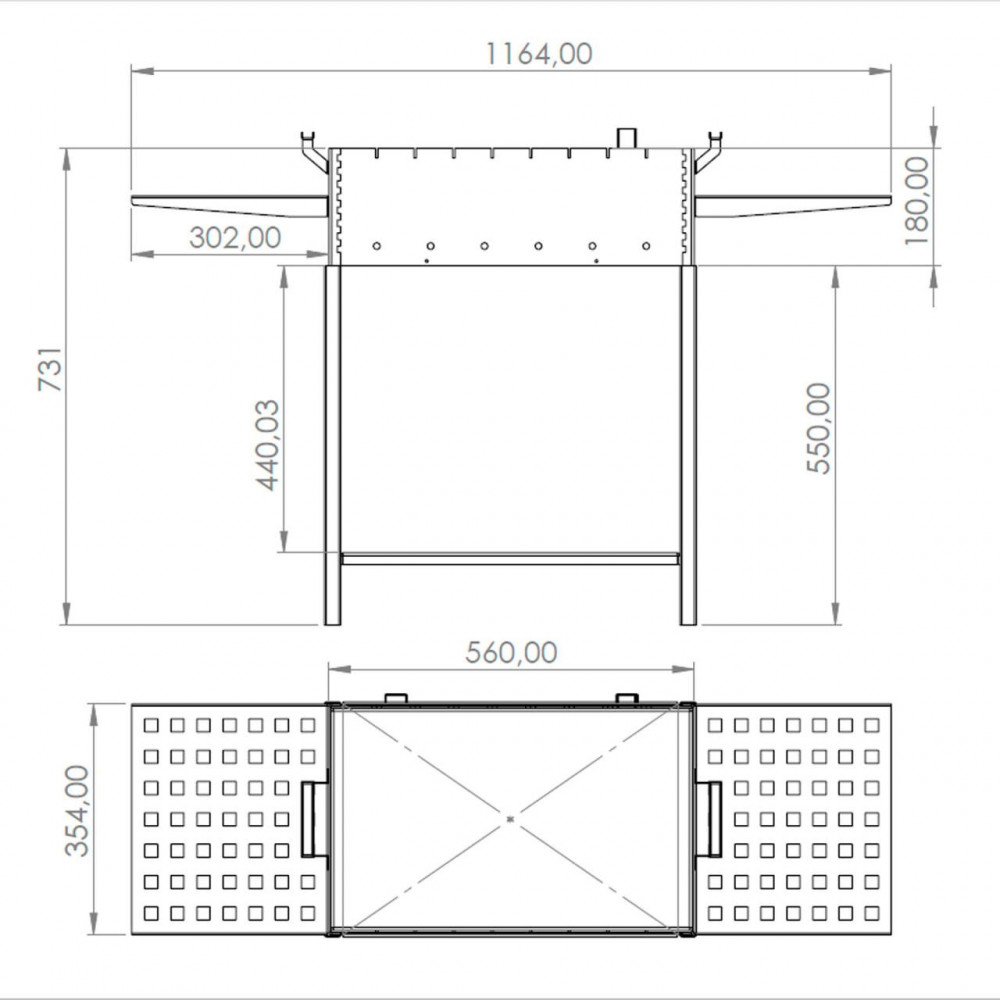 Мангал розбірний Степ, з кришкою з нержавійки на 8 шампурів SP23479