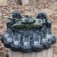 Наливатор алкоголя Танк Т-72 зі стелою на 7 чарок, Автобармен