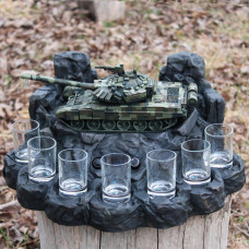 Наливатор алкоголя Танк Т-72 зі стелою на 7 чарок, Автобармен