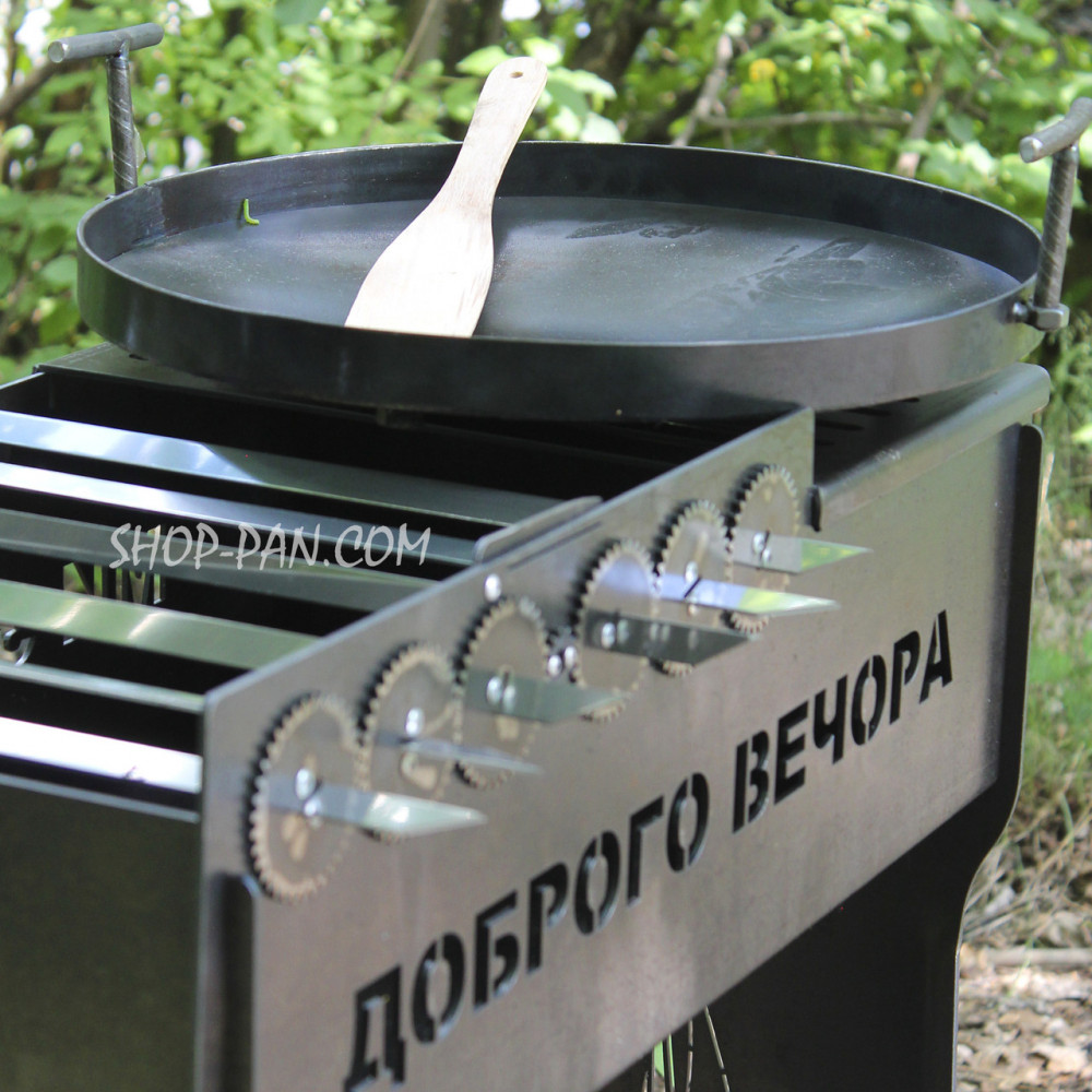 Мангальний комплекс: Мангал розбірний із неіржавкої сталі з вбудованою шашличницею + Сковорода + Шампура SP32290